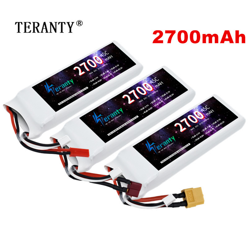 Drone Battery Lipo - 1/3ชิ้น2S 7.4V LiPo แบตเตอรี่2700มิลลิแอมป์พร้อมปลั๊ก T สำหรับ
